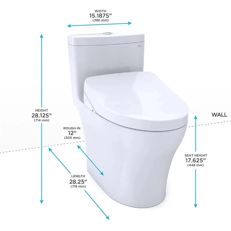 TOTO Aquia IV Washlet  S550E One-Piece 1.28 GPF & 0.9 GPF Bidet Toilet Combo