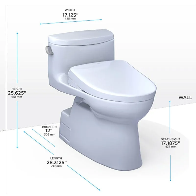 TOTO Carolina II Washlet  S7A One Piece 1.28 GPF