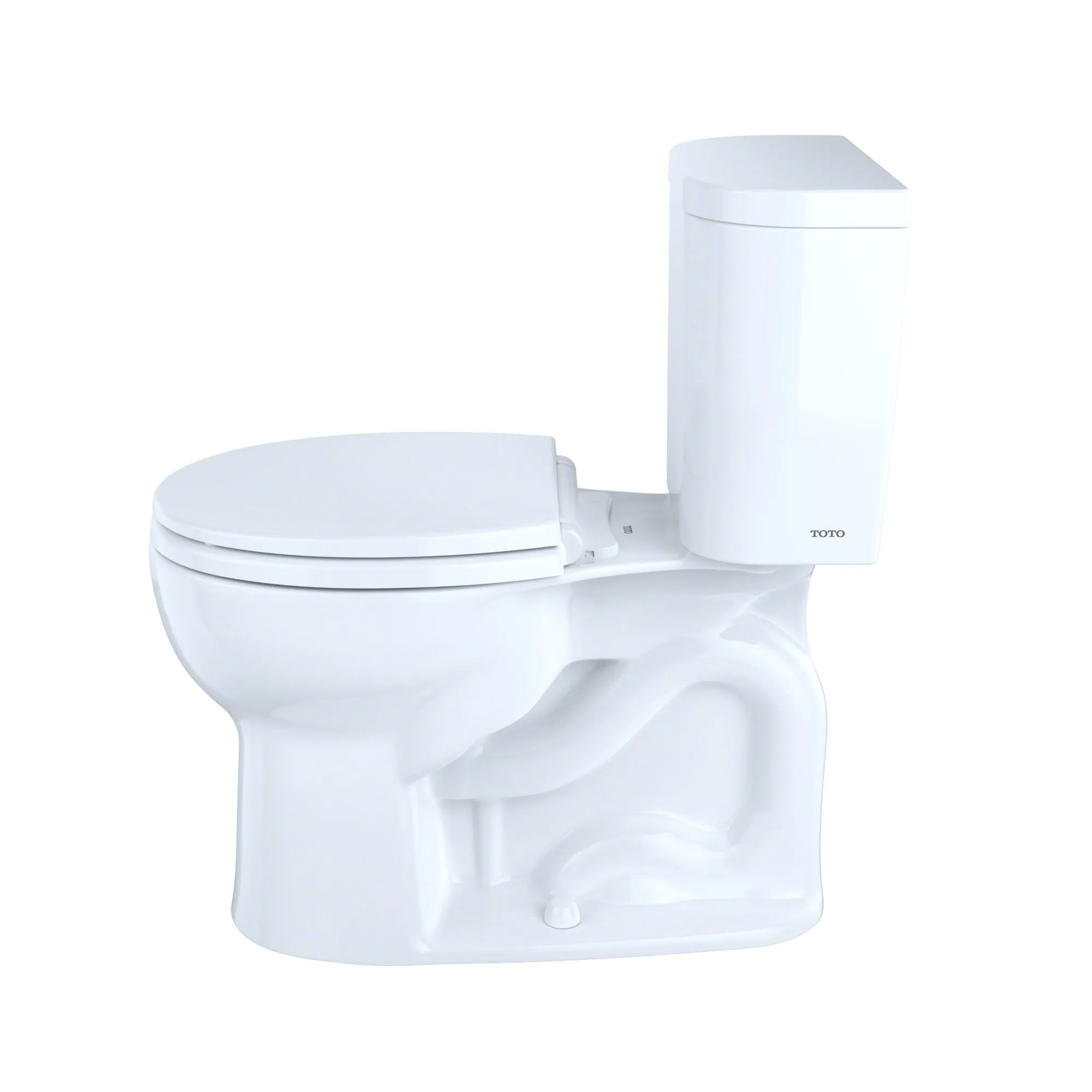 TOTO CST243EF#01 Entrada Two-Piece Round 1.28 GPF Universal Height Toilet, Cotton White