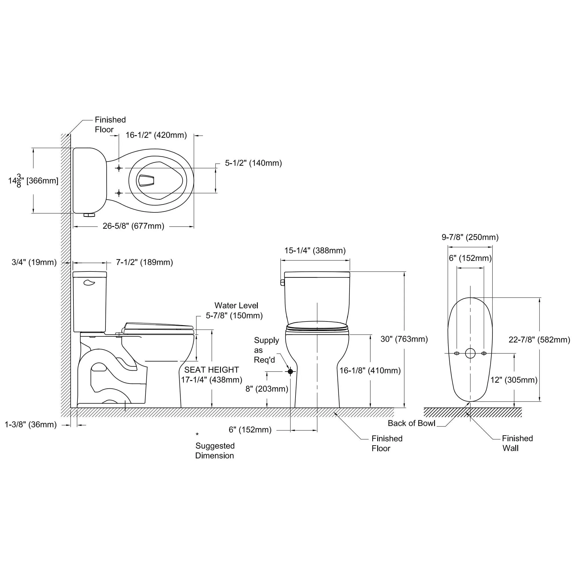 TOTO CST243EF#01 Entrada Two-Piece Round 1.28 GPF Universal Height Toilet, Cotton White