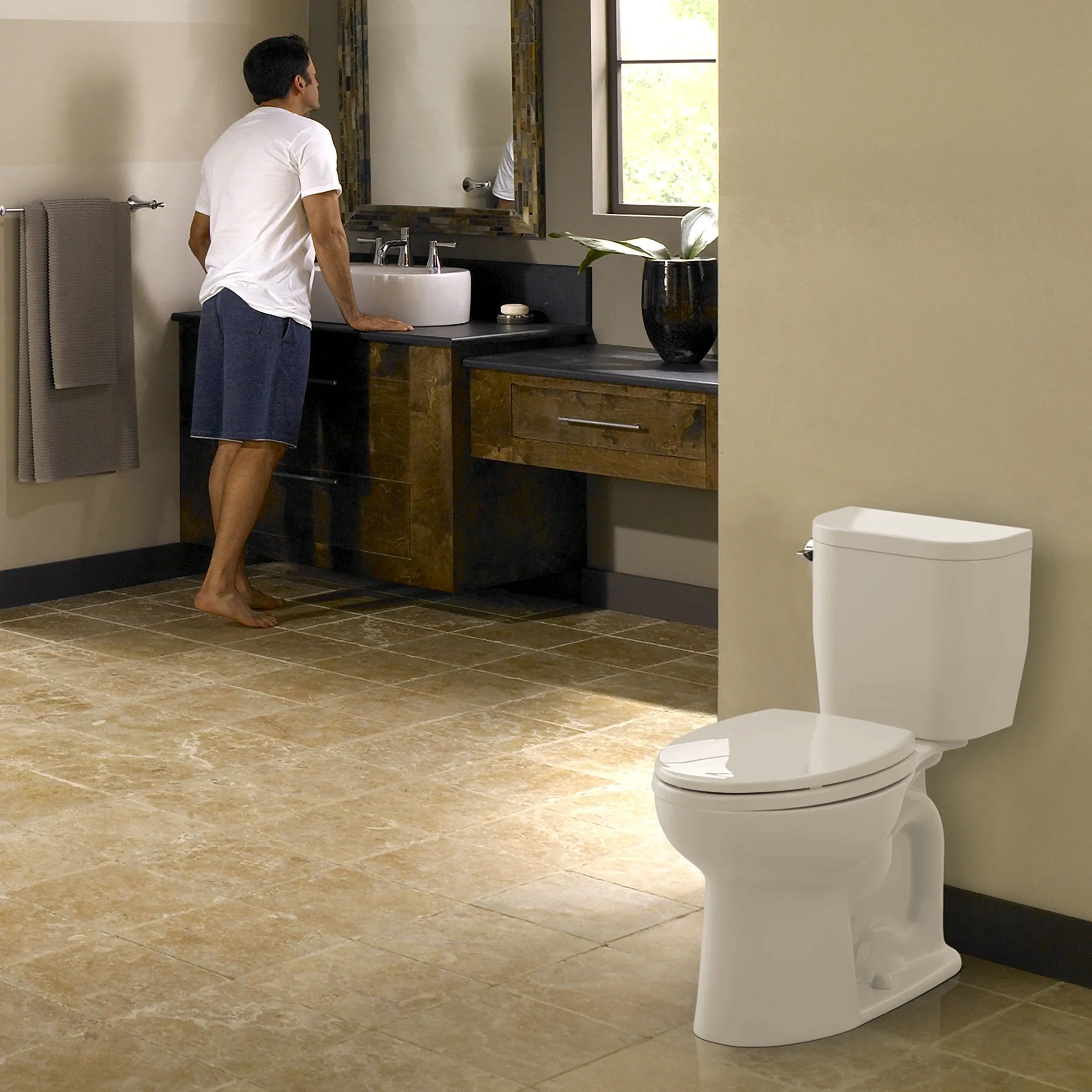 TOTO CST244EF#12 Entrada Two-Piece Elongated 1.28 GPF Toilet, Sedona Beige