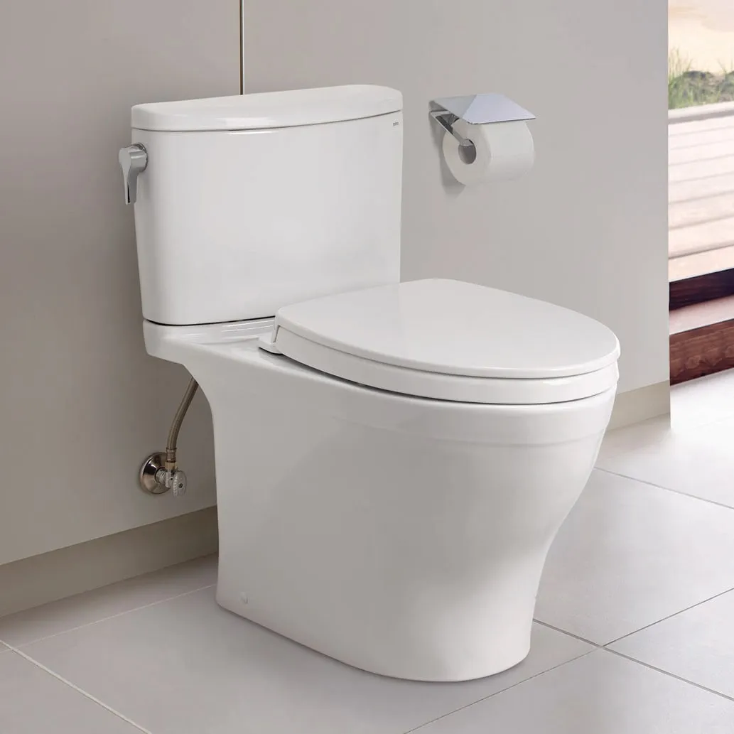 TOTO MS442124CEFG#01 Nexus Two-Piece Elongated 1.28 GPF Toilet with SS124 SoftClose Seat, Washlet  Ready