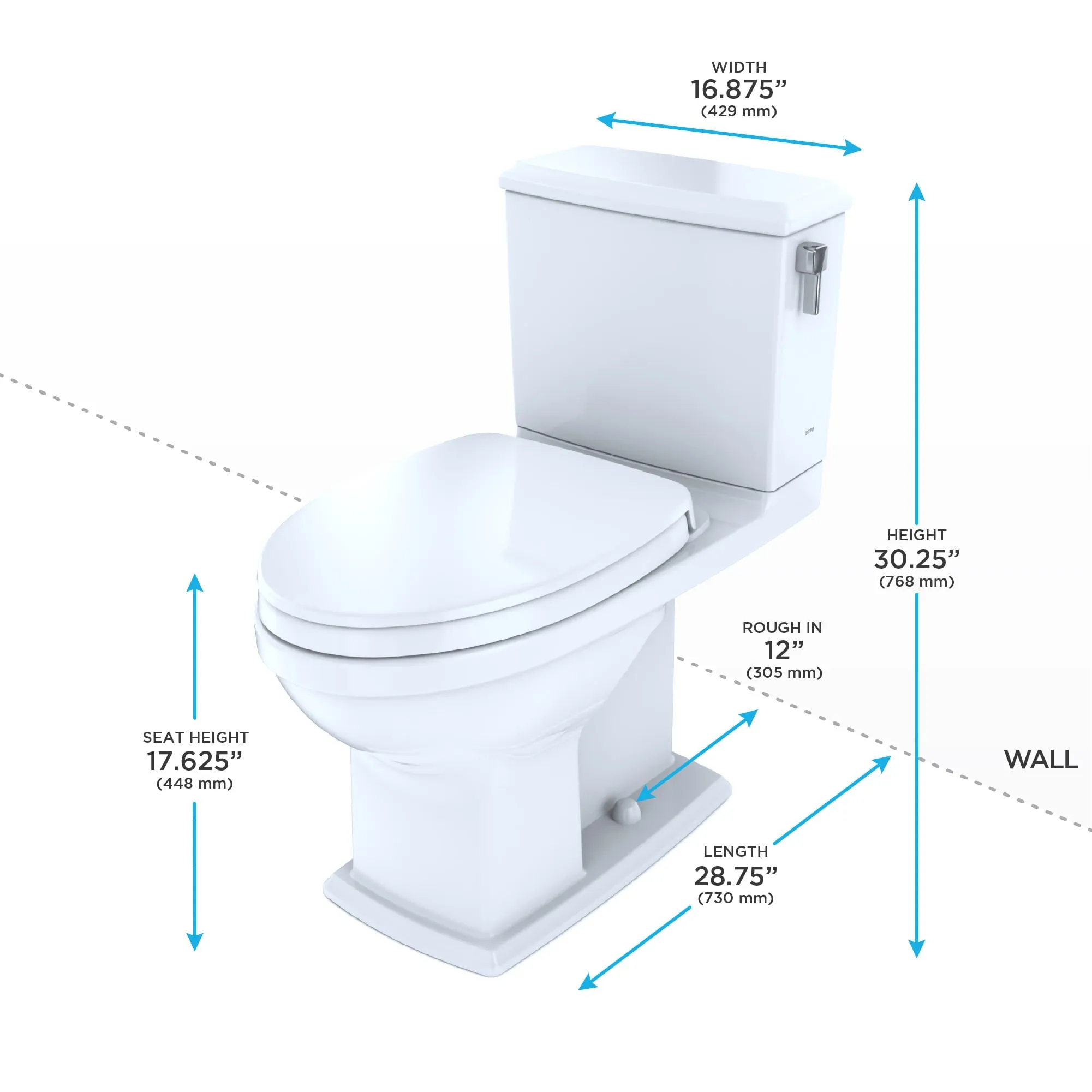 TOTO MS494124CEMFRG#01 Connelly Washlet  Two-Piece Dual Flush Toilet and Right Hand Lever, Cotton White