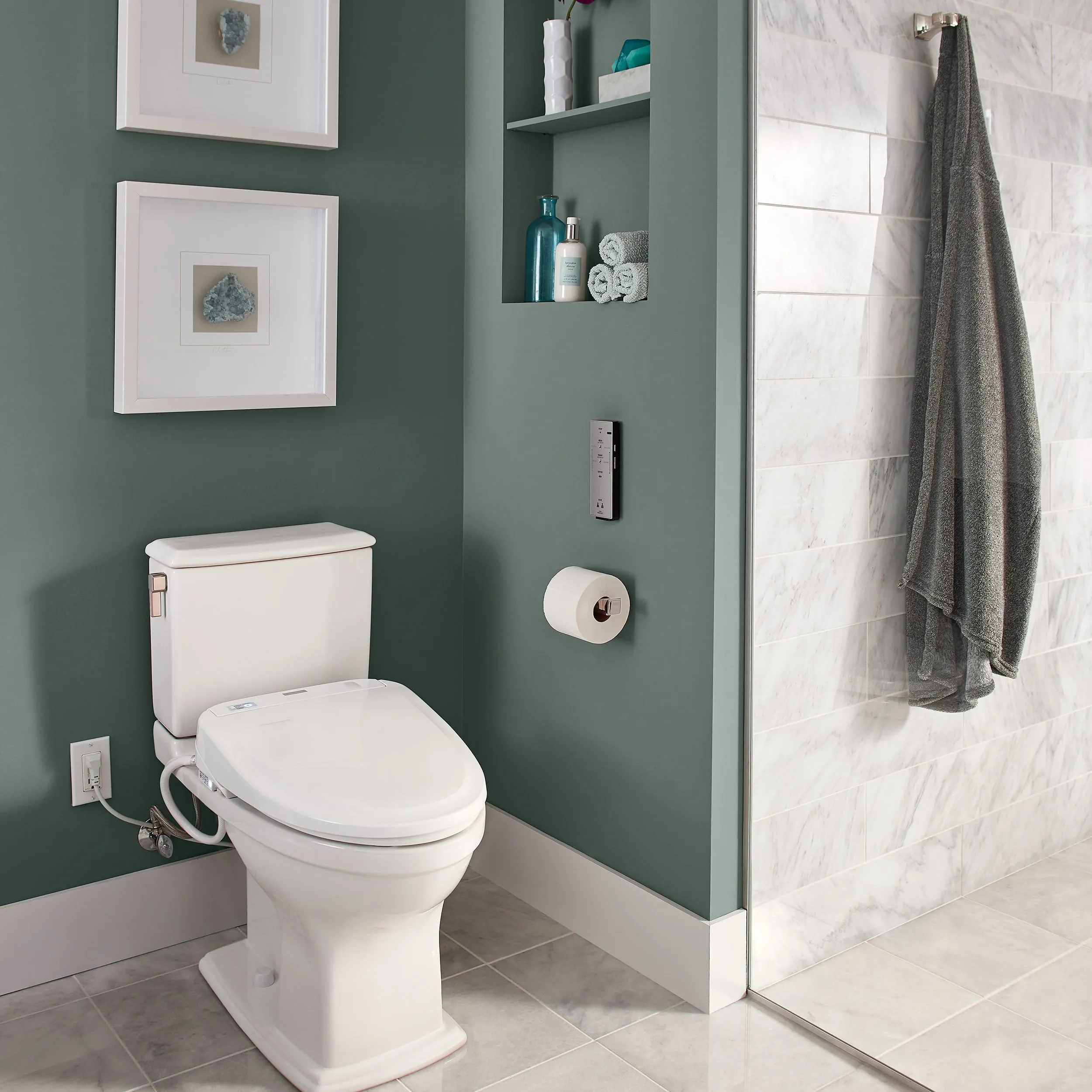 TOTO MS494124CEMFRG#01 Connelly Washlet  Two-Piece Dual Flush Toilet and Right Hand Lever, Cotton White