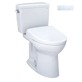 TOTO MW7764726CSFG#01 Drake Two-Piece Elongated Universal Height Toilet with S7 Bidet Seat