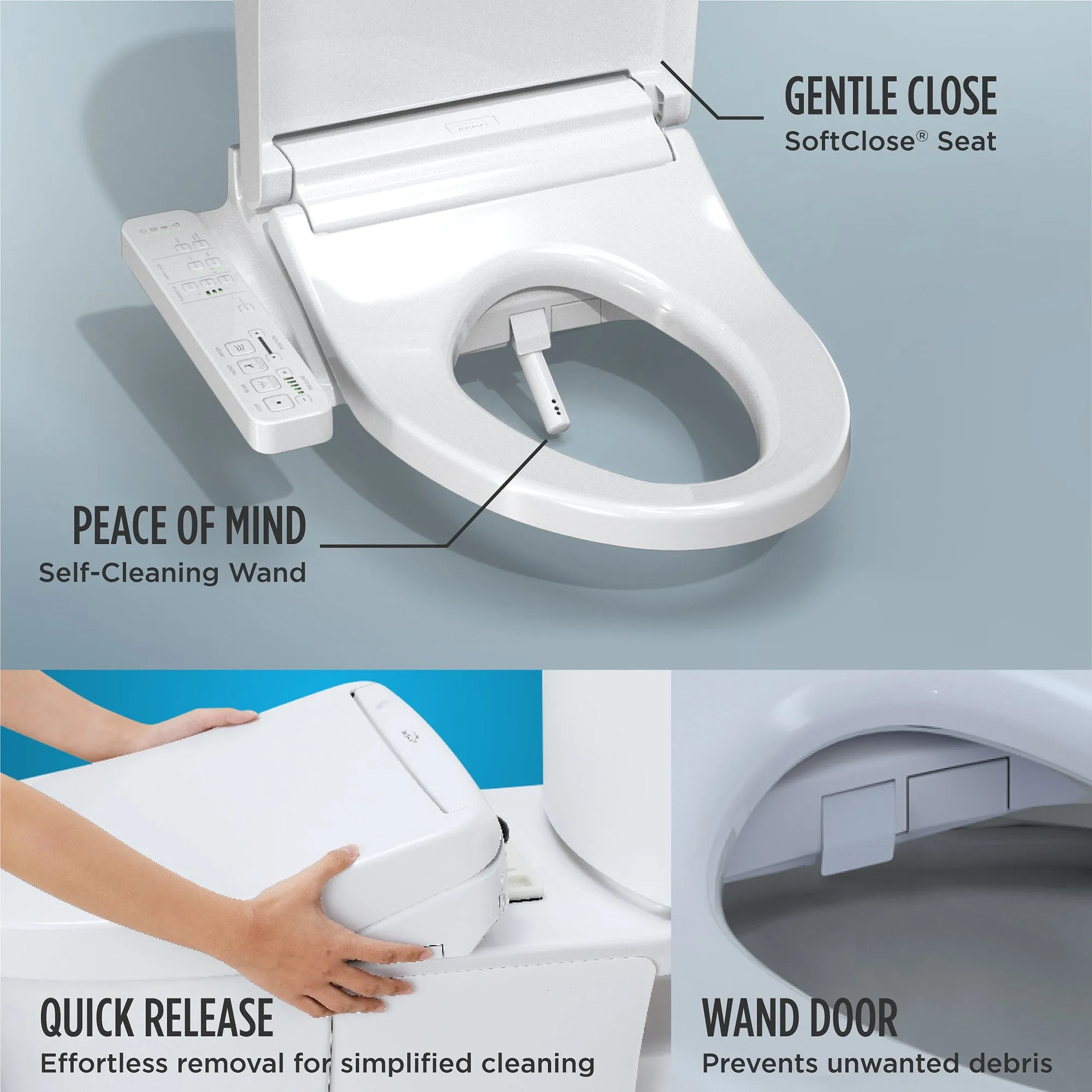 TOTO SW3024#01 WASHLET KC2 Bidet Toilet Seat with Heated Seat and SoftClose Lid, Elongated, Cotton White