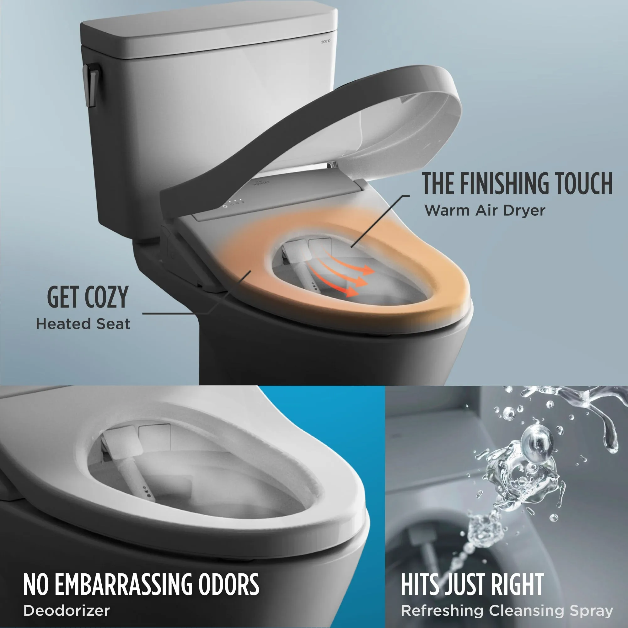 TOTO SW3036R#01 Washlet K300 Bidet Toilet Seat with Water Heating, Premist and Wand Cleaning