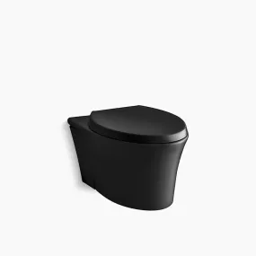 Veil Elongated 0.8 gpf & 1.6 gpf Dual-Flush Wall-Hung Toilet in Black Black