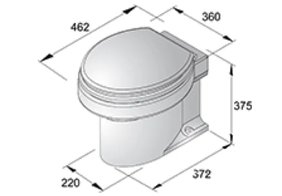 Vetus TMW Marine Toilet with Soft Close Lid  - 12 or 24v