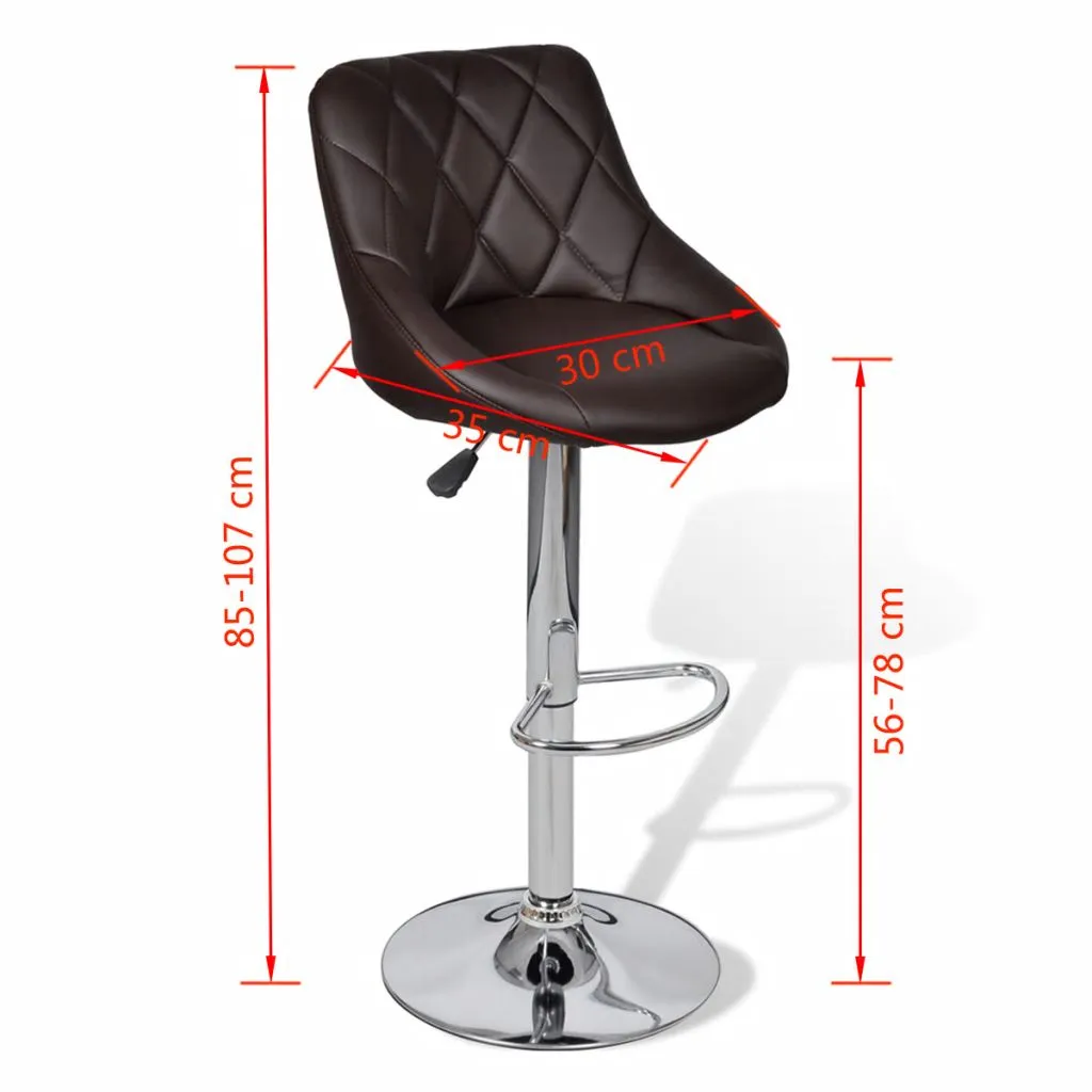 vidaXL Bar Stools 2 pcs Brown Faux Leather