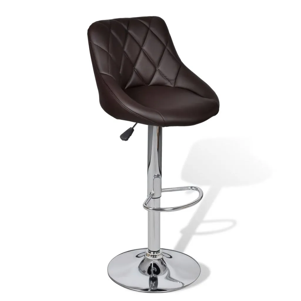 vidaXL Bar Stools 2 pcs Brown Faux Leather