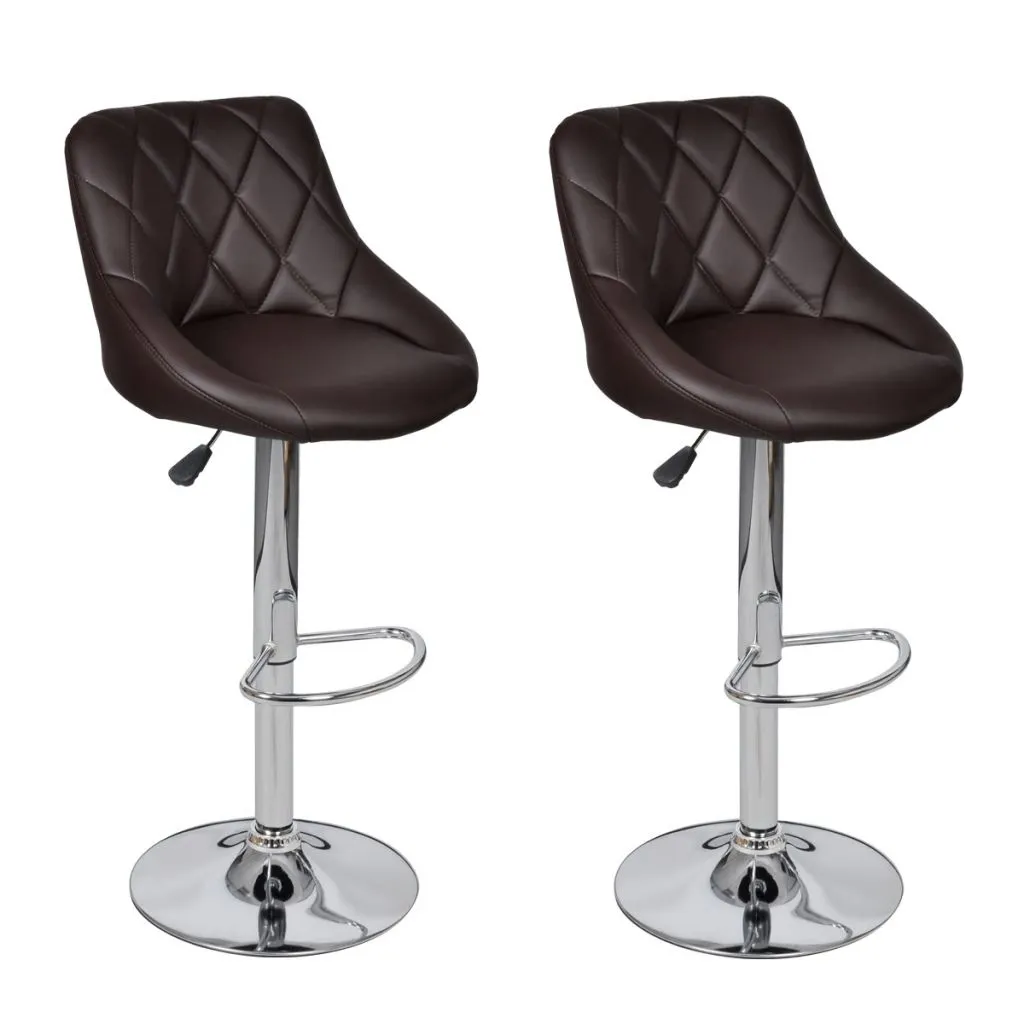 vidaXL Bar Stools 2 pcs Brown Faux Leather