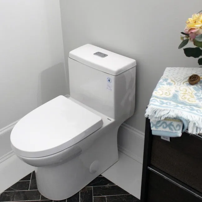 Vitreous China Siphonic OnePiece Toilet, 12" RoughIn, 0.95 GPF, White Finish