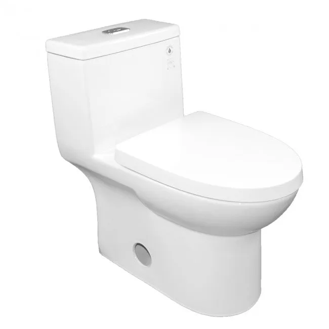 Vitreous China Siphonic OnePiece Toilet, 12" RoughIn, 0.95 GPF, White Finish