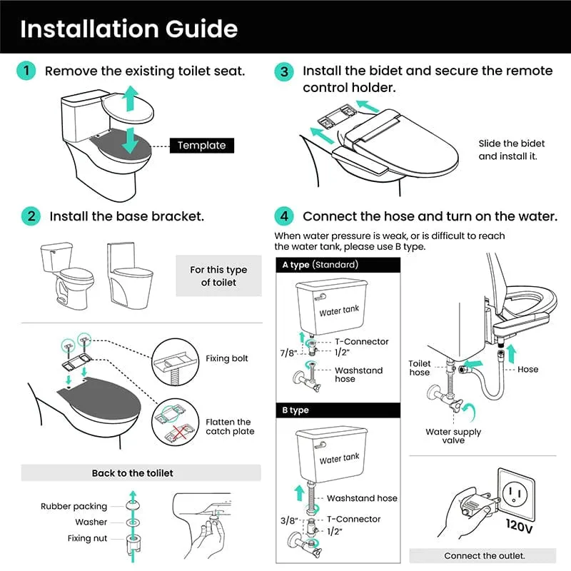 VOVO Stylement VB-6000SE / VB-6100SR Bidet Toilet Seat