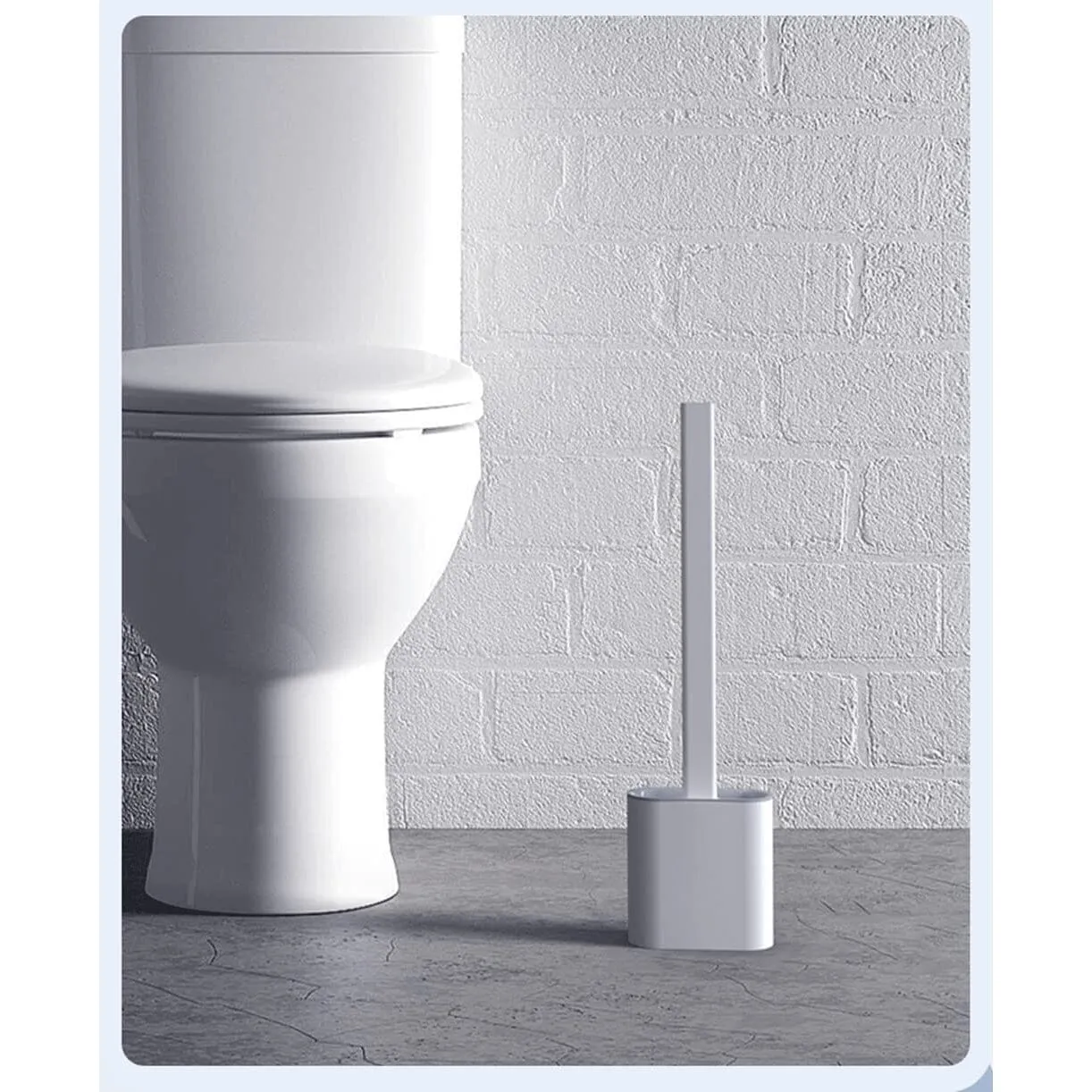 Wall Mounted Silicone Bathroom Brush and Holder Set