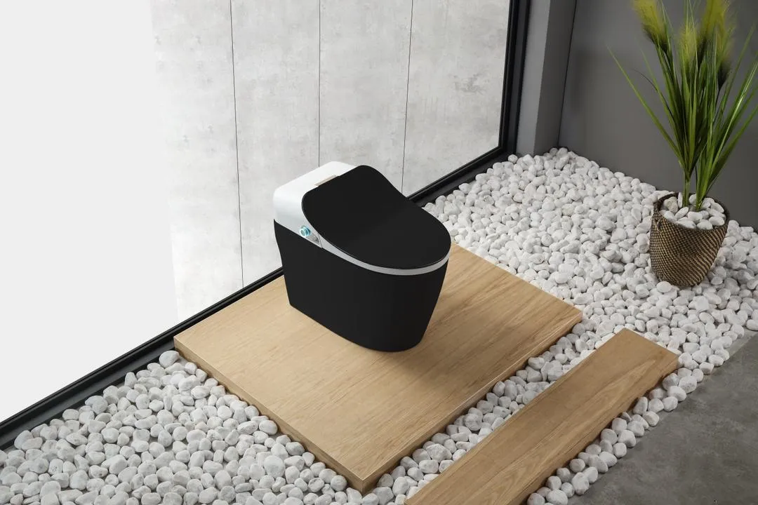 ZEBRA | Sleek Black & White Smart Toilet: Automatic, Clean Bowl & Seat