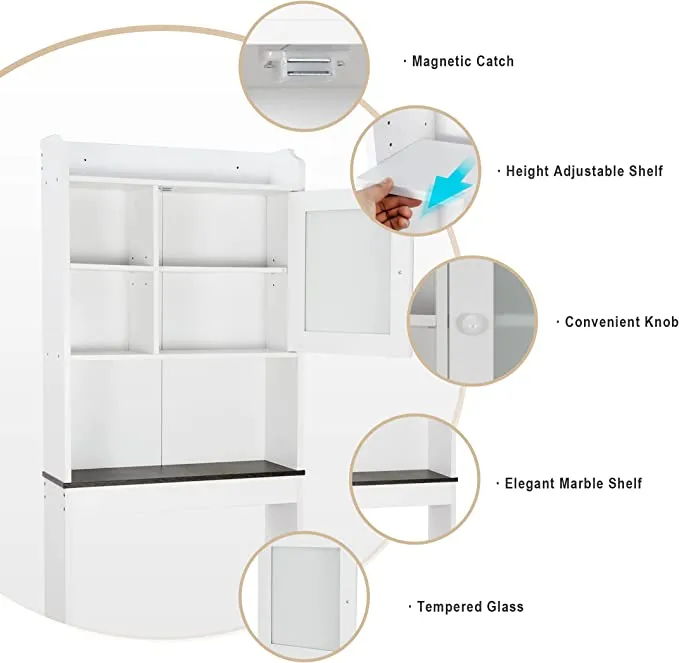 ZENY™ Over The Toilet Storage Cabinet, Bathroom Organizer with Adjustable Shelf