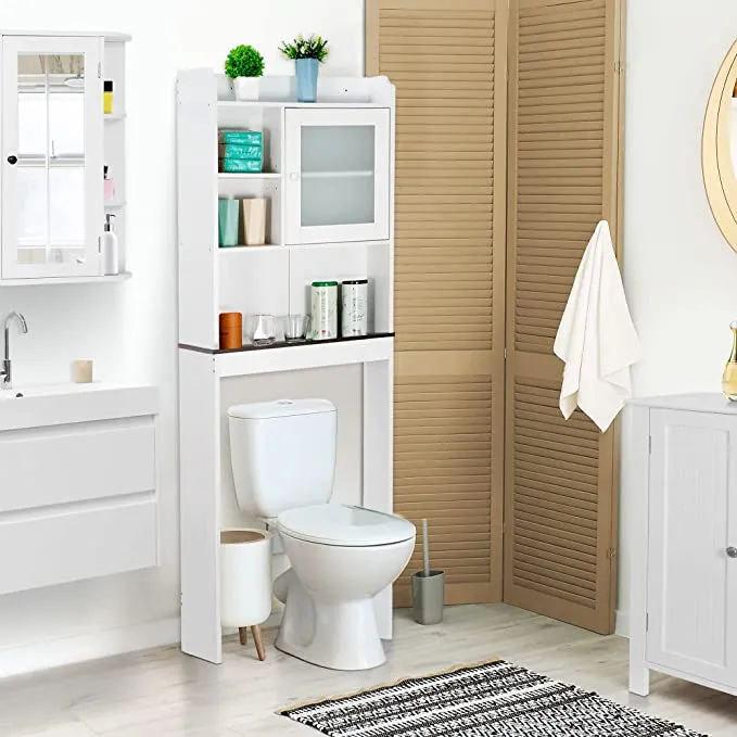 ZENY™ Over The Toilet Storage Cabinet, Bathroom Organizer with Adjustable Shelf