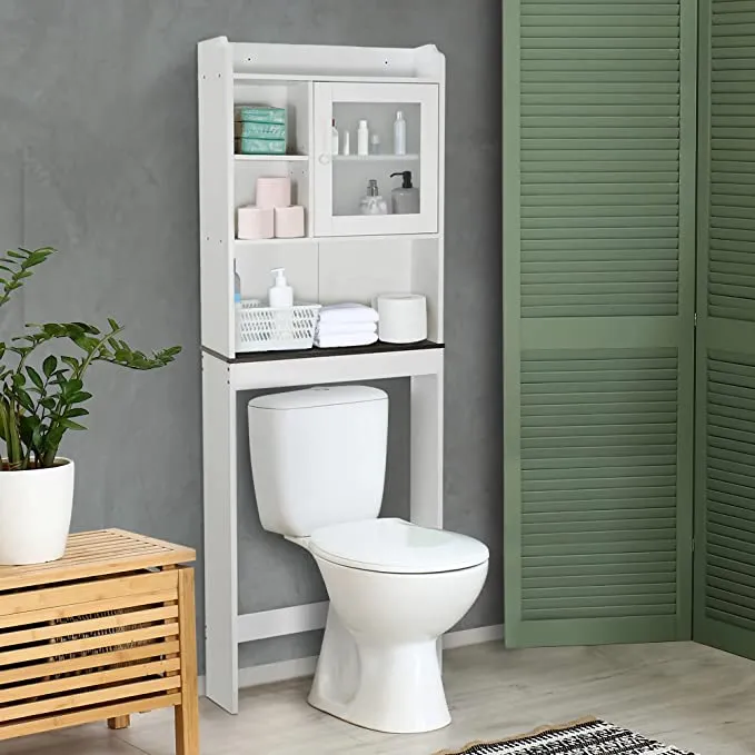 ZENY™ Over The Toilet Storage Cabinet, Bathroom Organizer with Adjustable Shelf