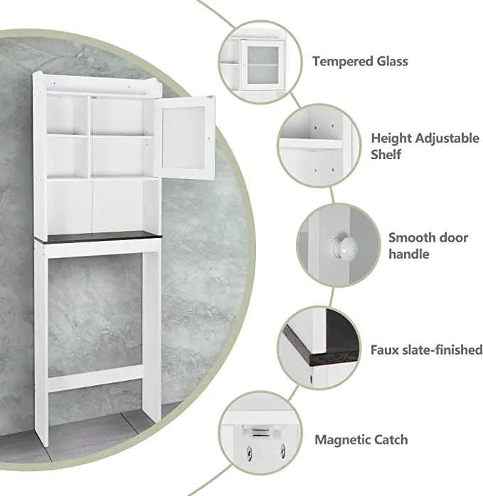 ZENY™ Over The Toilet Storage Cabinet, Bathroom Organizer with Adjustable Shelf